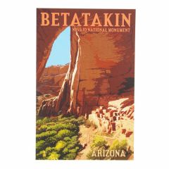 Navajo National Monument Postcard - Betatakin Illustation