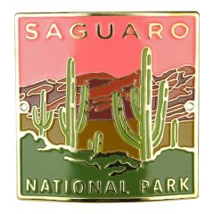 Saguaro National Park Hiking Stick Medallion - Sunset