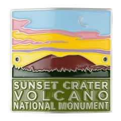 Sunset Crater Volcano National Monument Hiking Stick Medallion - Sunset