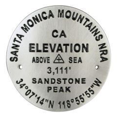 Santa Monica Mountains National Rec. Area Hiking Stick Medallion - Benchmark