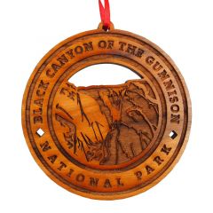 Black Canyon of the Gunnison National Park Round Logo Wood Ornament