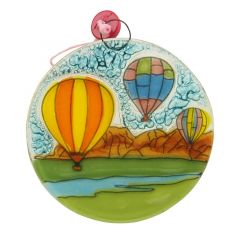 Hot Air Balloon Recycled Glass Ornament