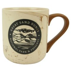 Great Sand Dunes National Park Round Logo Marbled Mug