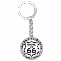 Route 66 Metal Swivel Keychain